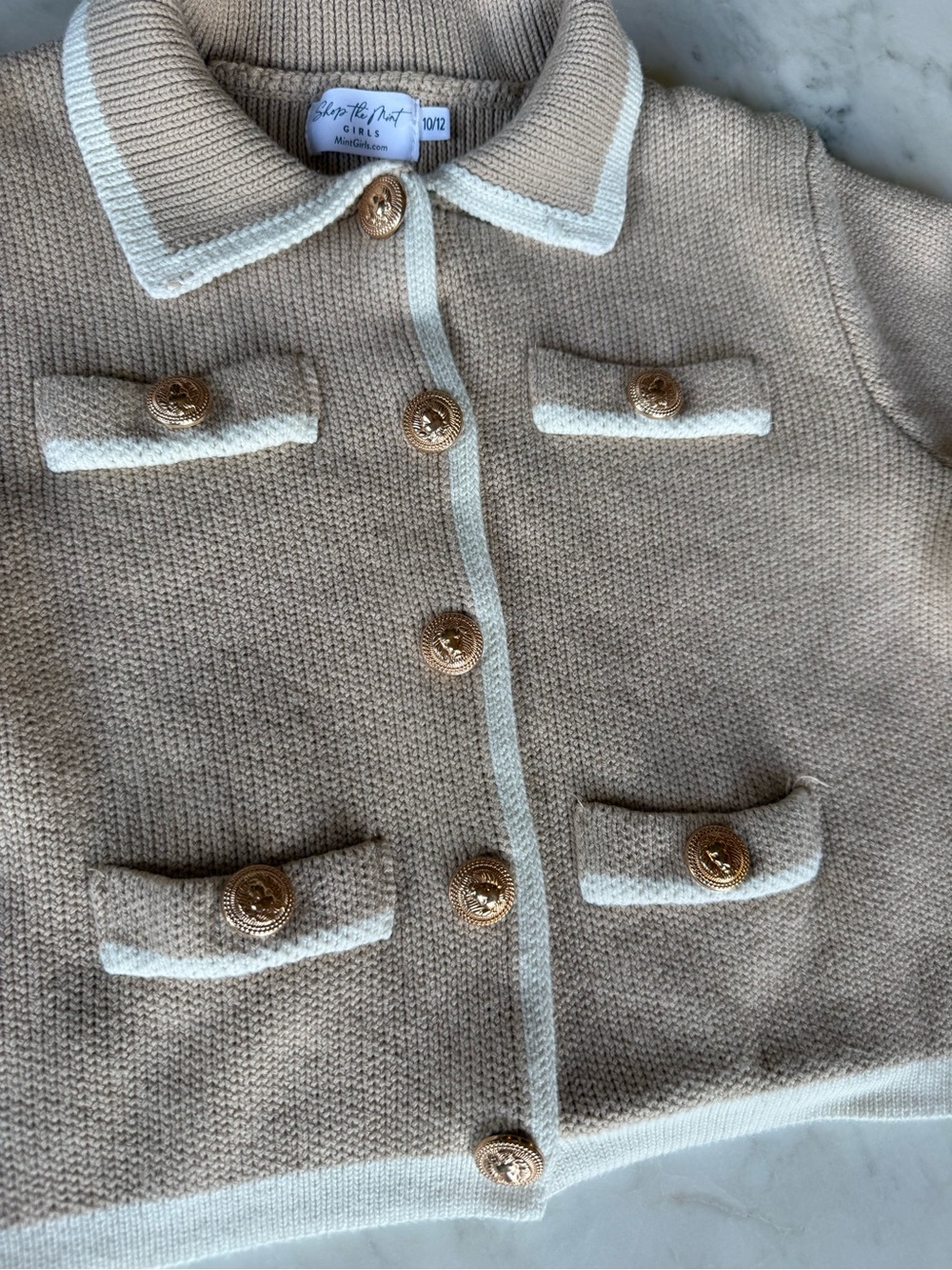 Mint GirlsThe Natalie Khaki Button Down Cardigan - Picture 5 of 5